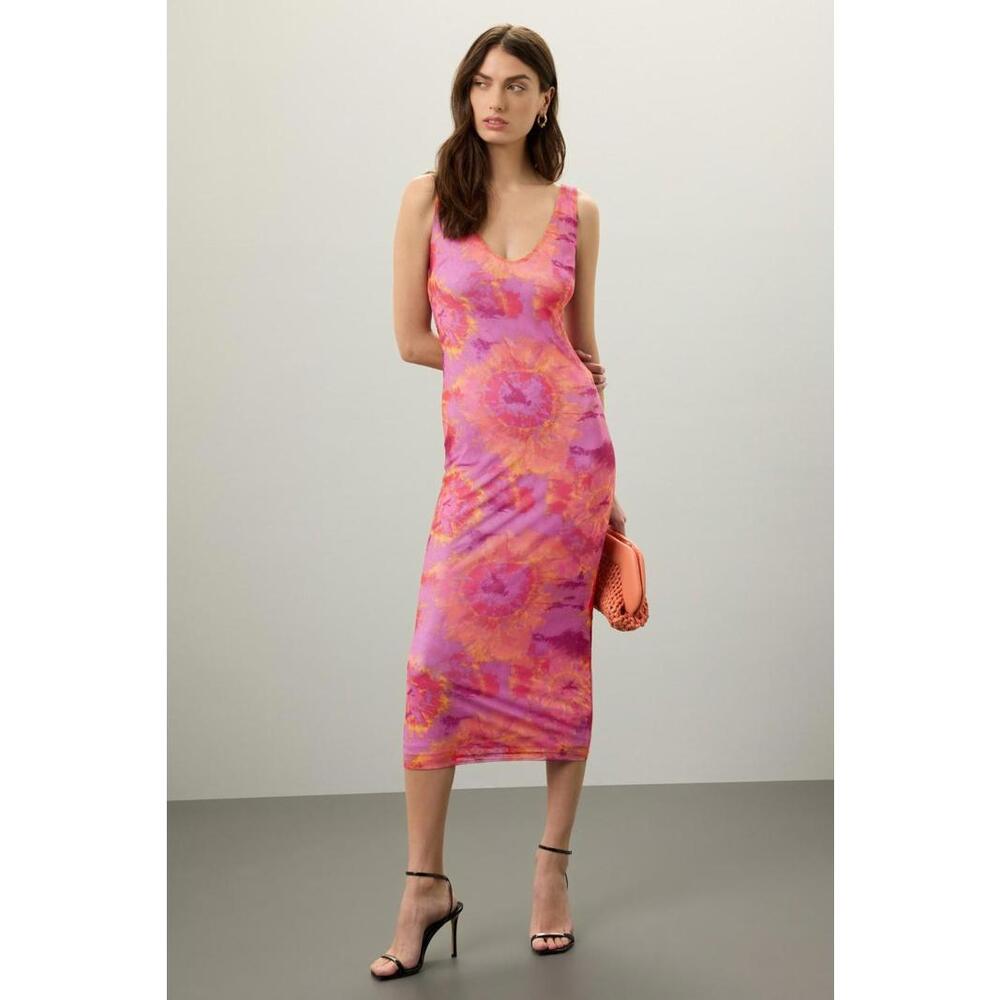 Ronny Kobo x RTR Tie Dye Mesh Maxi Dress Size S Multicolored